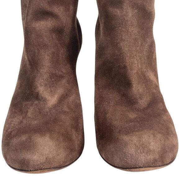 Aquazzura Suede Leather Booties Size 40 US 10 Brown Colorblock Heel Italy EUC - Picture 6 of 16